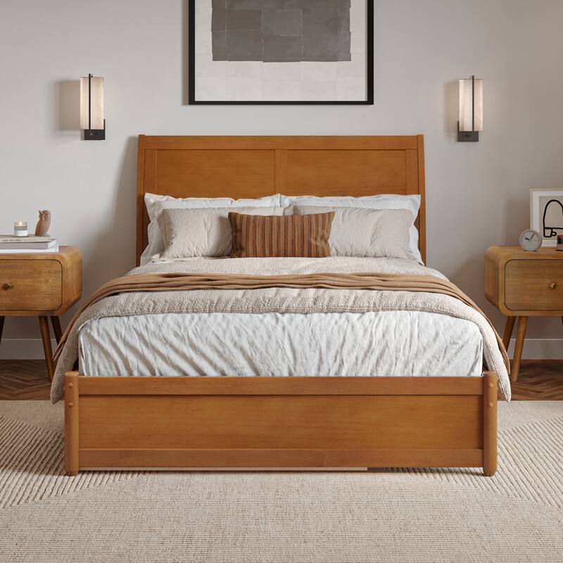 Andorra Platform Bed with Panel Footboard and Twin Trundle