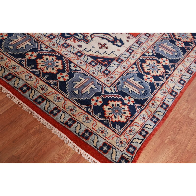 Hand Knotted Oriental 100% Wool Carpet Traditional Geometric Red Viss Area Rug - 17' 6'' X 11' 5''