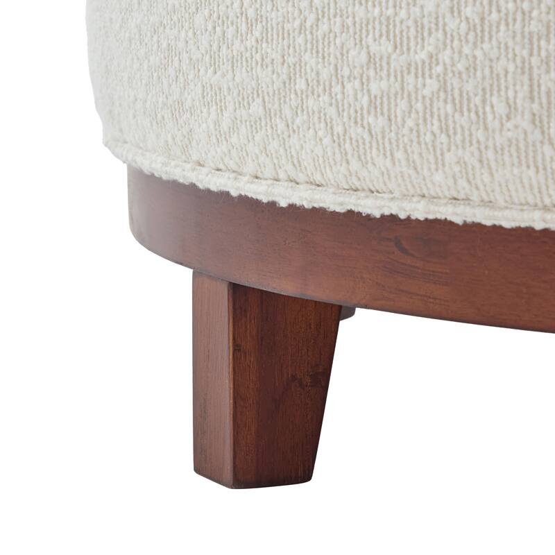 Christopher Knight Home - Modern Fabric Storage Ottoman with Wooden Legs