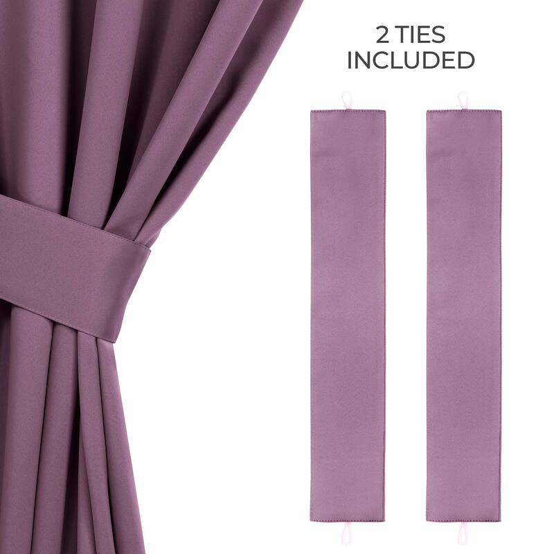 Superior Solid Machine Washable Room Darkening Grommet Blackout Curtains, Set of 2