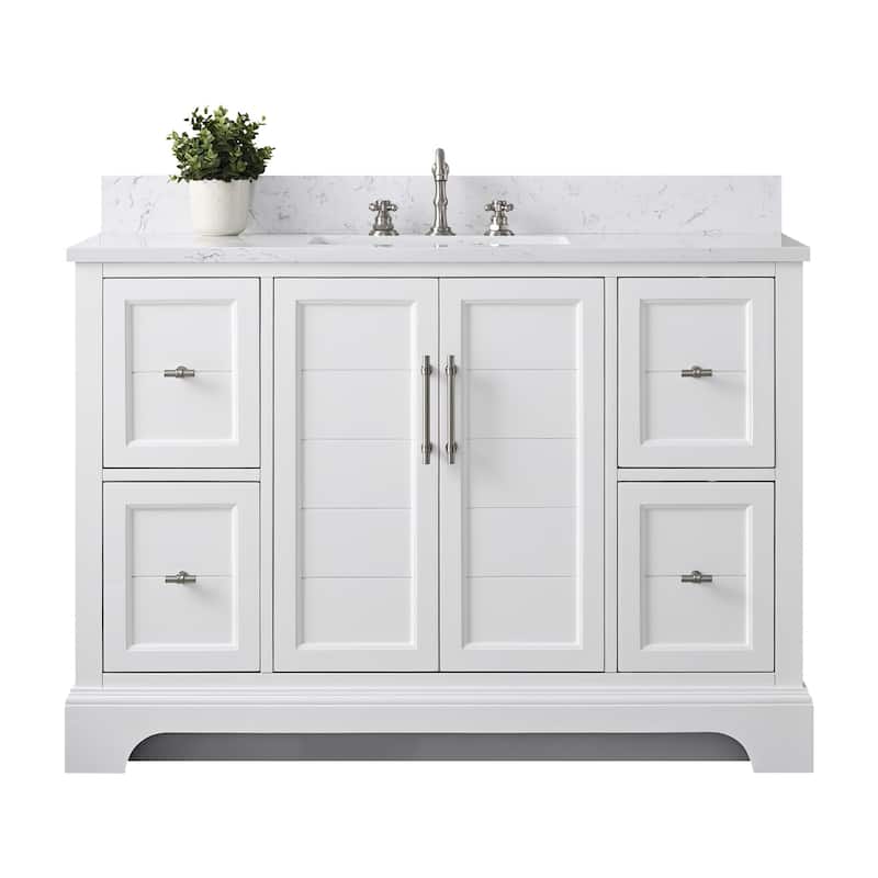 Vanity Art 48" Single Sink Bathroom Vanity with Top & Backsplash