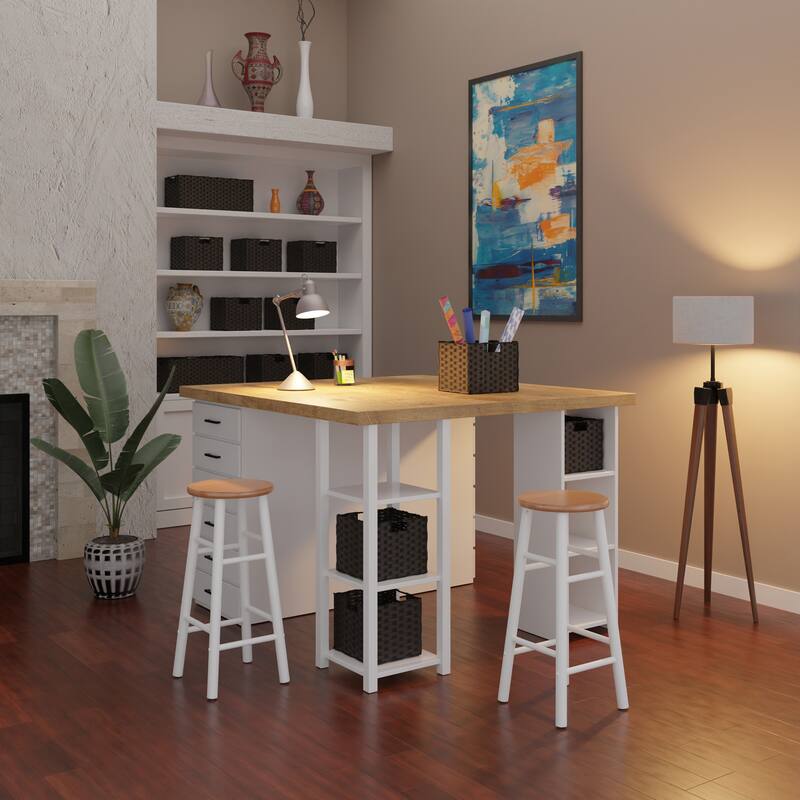 2-Pc Bar Stool Set - 12.99 x 12.99 x 24.41 inches