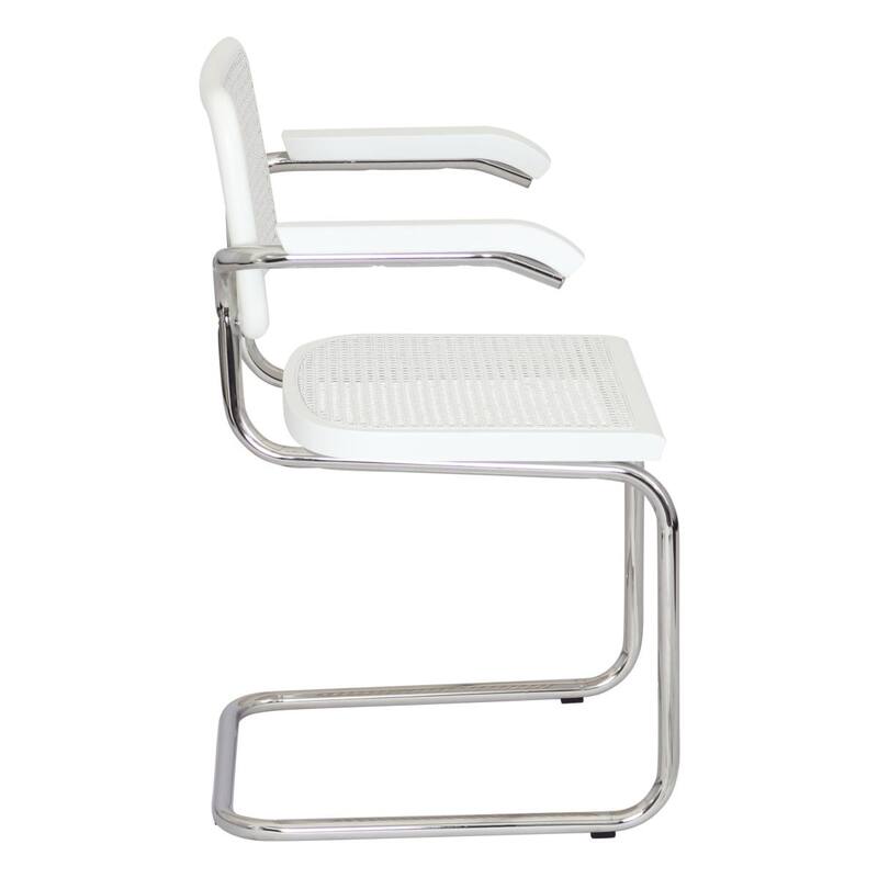 Breuer Chair Company Marcel Breuer Cesca Cane Cantilever Armchair Arm Chair w/ Chrome Steel Frame (Various Wood & Cane Colors)