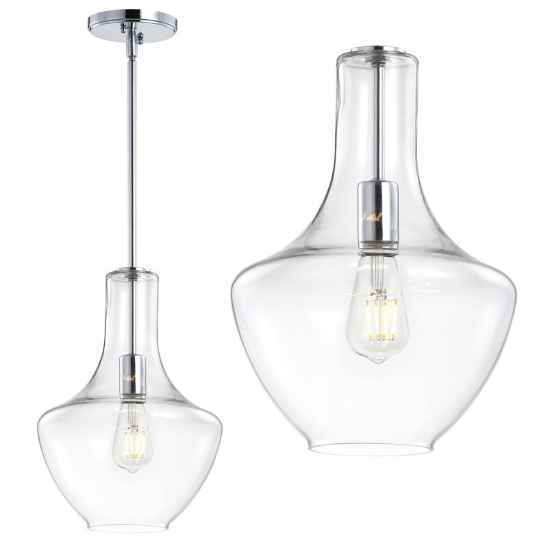 Bettina 1- Light Mid-Century Modern Iron/Glass LED Pendant, by JONATHAN Y