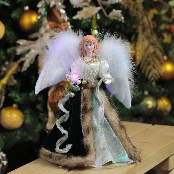 Shop 12 Irish Shamrock Fiber Optic Angel Wings Christmas Tree