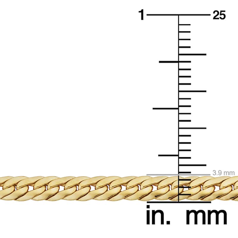 14k Yellow Gold Filled 3.9mm Curb Chain Necklace for Men and Women