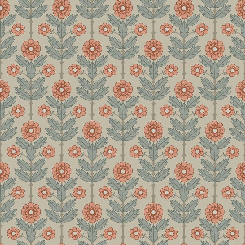 A-Street Prints Aya Beige Floral Wallpaper
