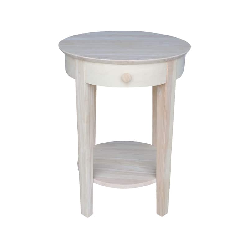 Solid Parawood Philips Accent Table - Unfinished