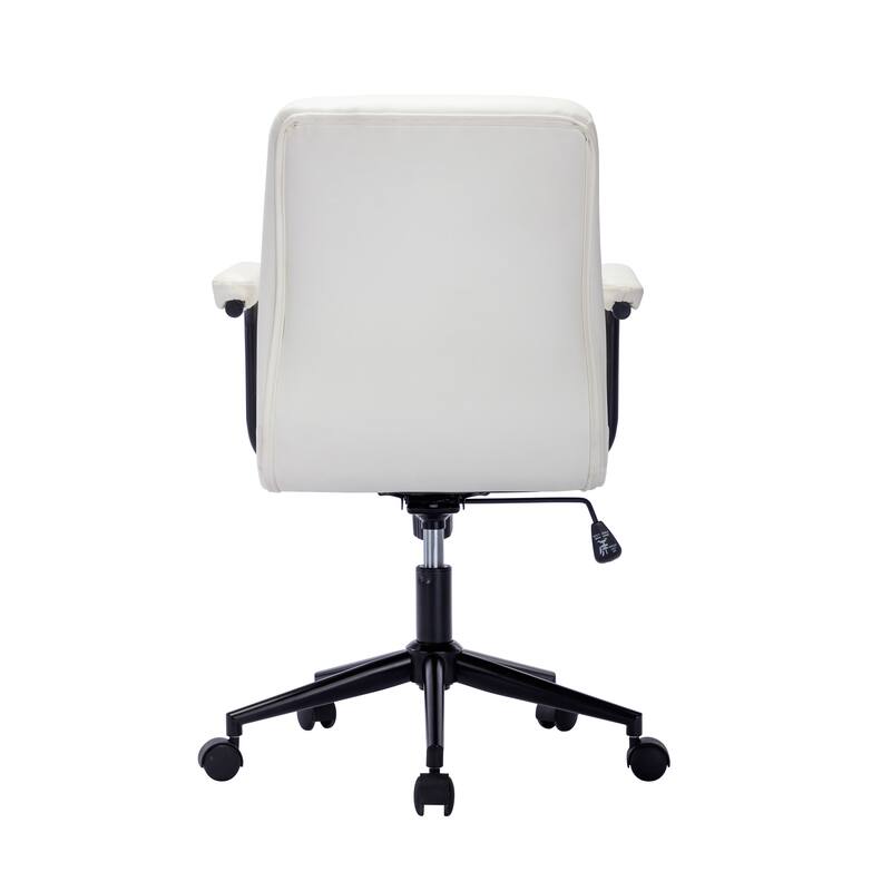 Porthos Home Ames Faux Leather Office Chair with Steel Roller Base, Central Tilt System