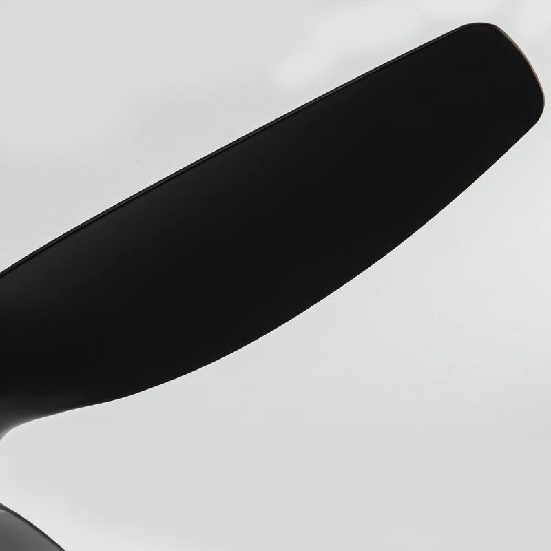 52" Modern Black ABS 3-blade Propeller Ceiling Fan with Light and Remote