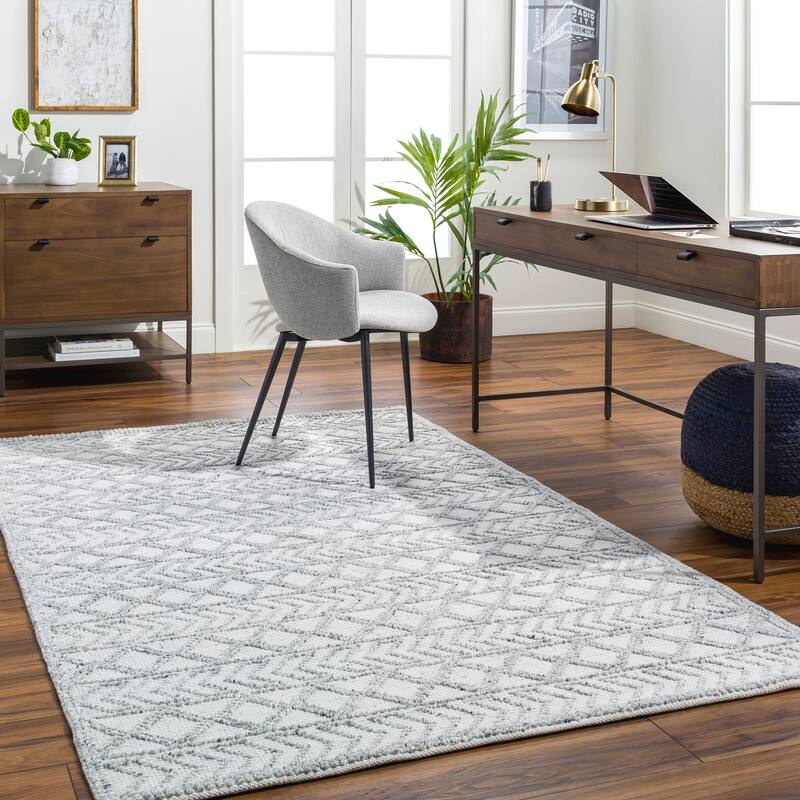 Novenae Handmade Performance Outdoor Safe Area Rug - 2' x 3' - Light Grey