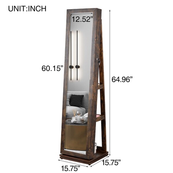 Full Length Mirror 360ยฐ Swivel Jewelry Cabinet - Bed Bath Full Length Mirror 360ยฐ Swivel Jewelry Cabinet - Bed Bath