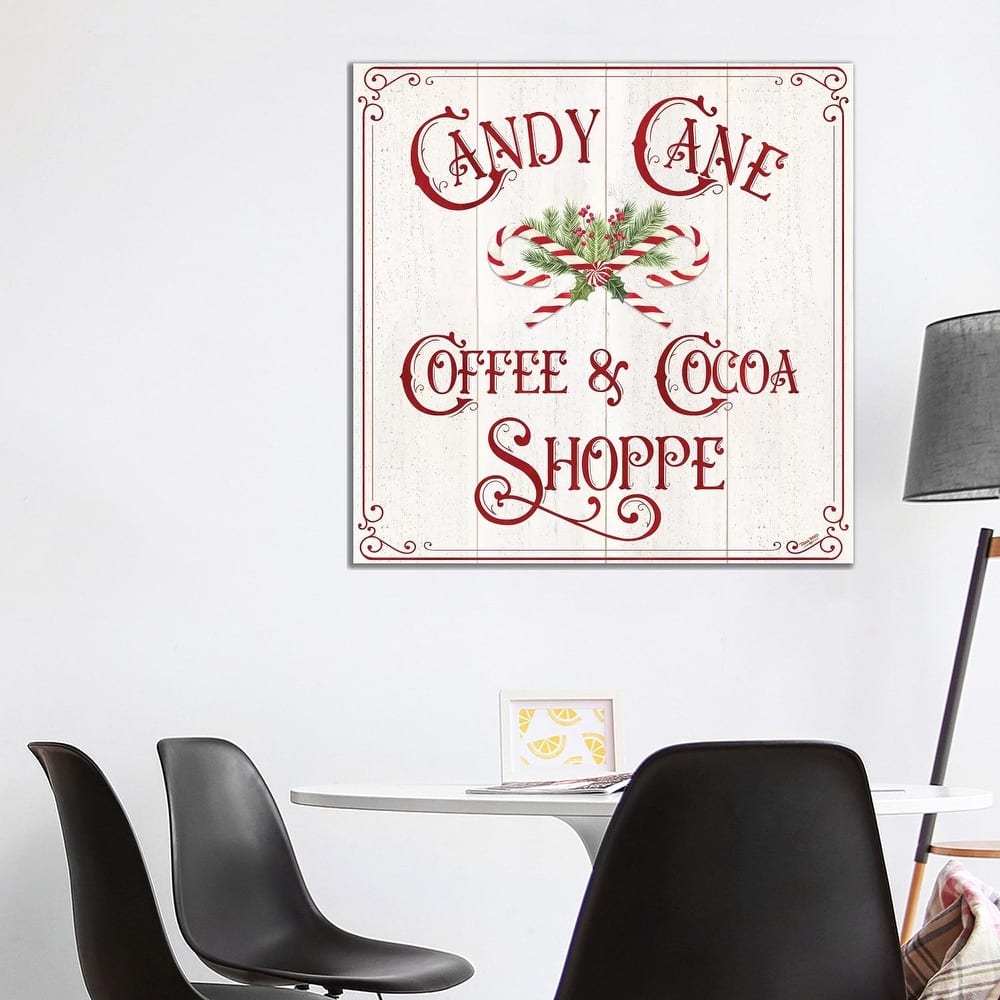 iCanvas "Vintage Christmas Signs I-Candy Cane Coffee" by Tara Reed Canvas Print