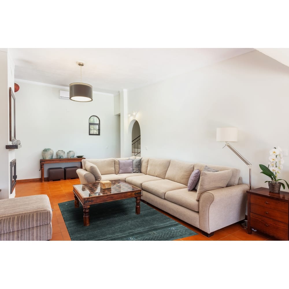 Hand Knotted Wool Gray Modern Solid Modern Loom Area Rug