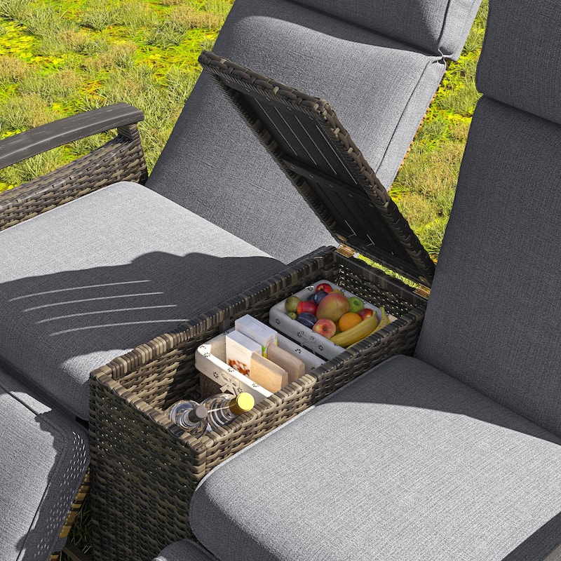 Patio Recliner Loveseat Chair