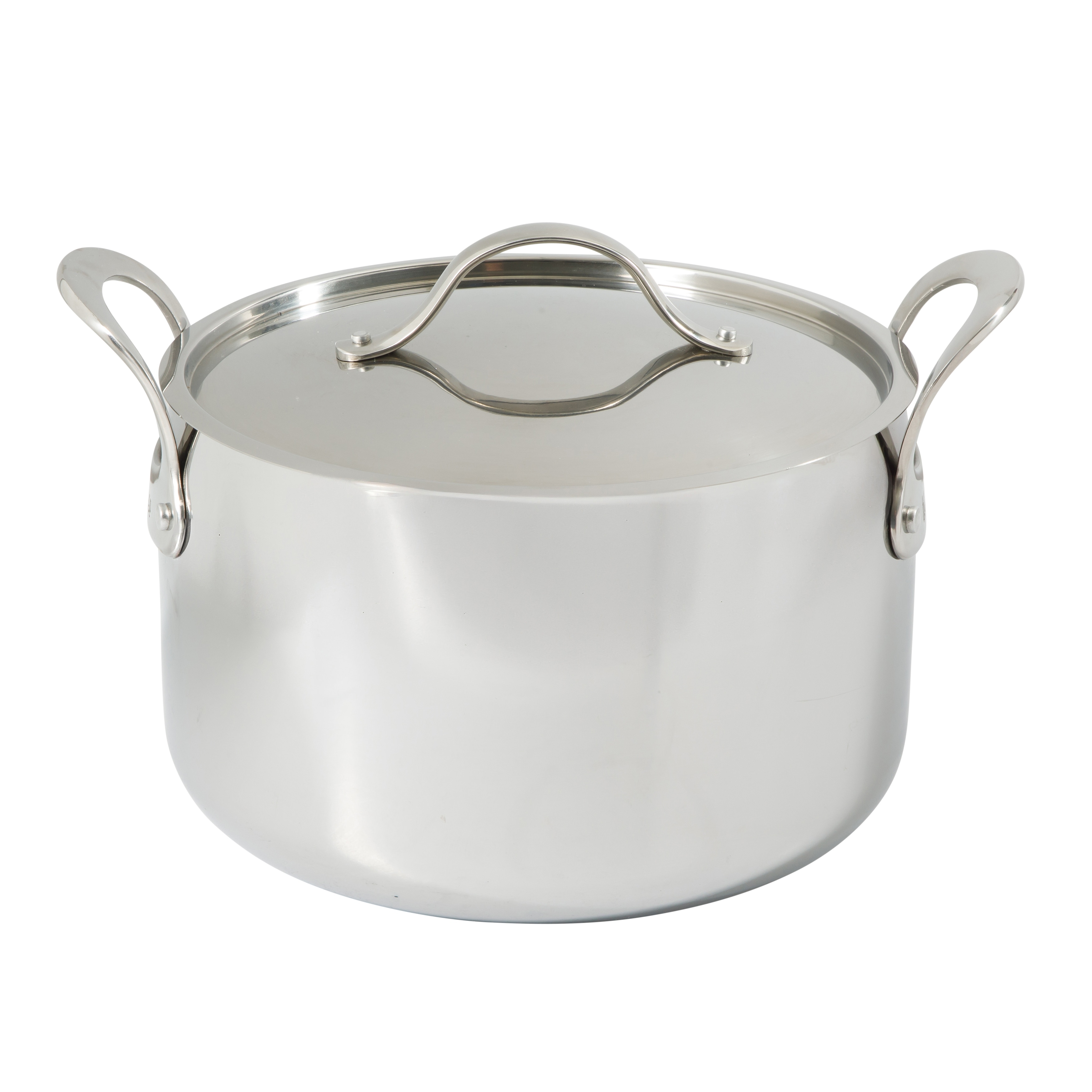 Bloomhouse 8 Quart Tri-Ply Stainless Steel Stock Pot with Lid - Dutch Oven,Oven Safe, Dishwasher Safe