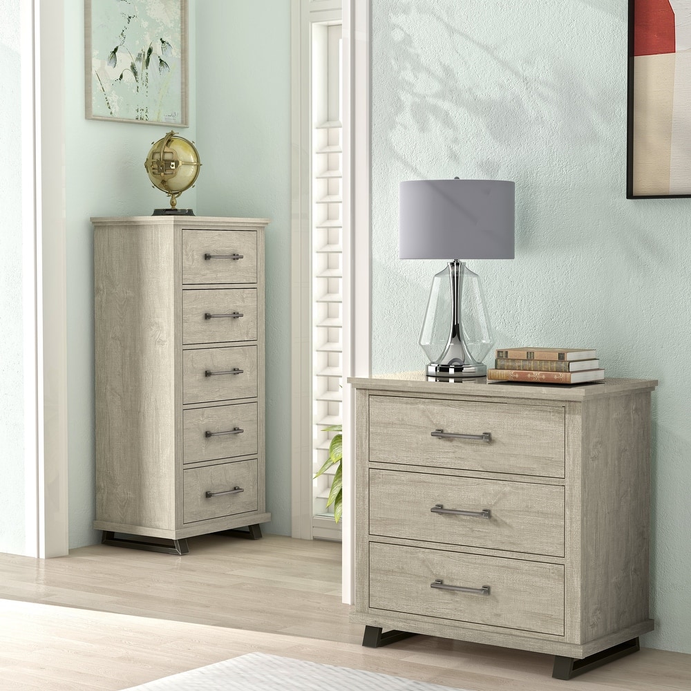 Farmhouse 2-Piece Bedroom Set - 1 Nightstand and 1 Chest