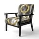 preview thumbnail 43 of 101, Designart "Mettalic Indigo And Gold II" Upholstered Abstract Accent Chair - Glam Arm Chair For Living Room