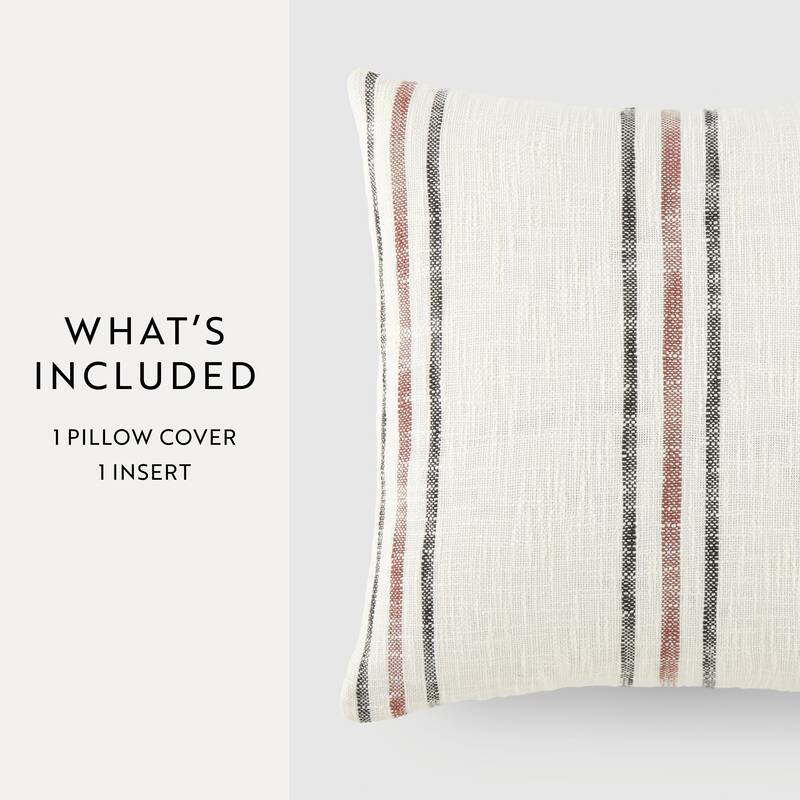 Yarn-Dyed Cotton Decor Throw Pillow in Framed Stripe