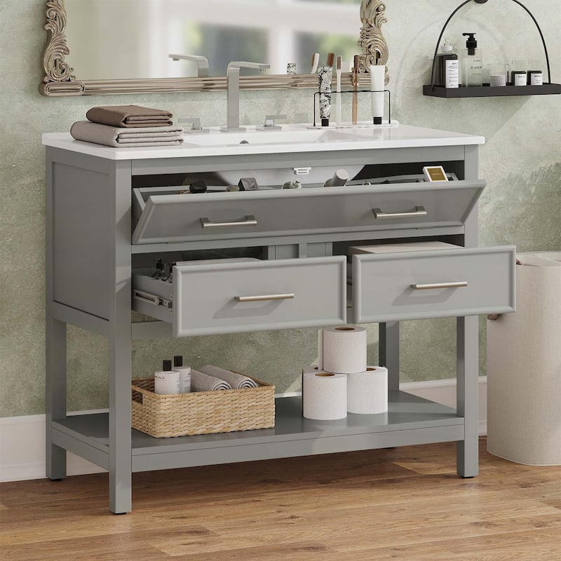 36 Inch Bathroom Vanity with Ceramic Sink