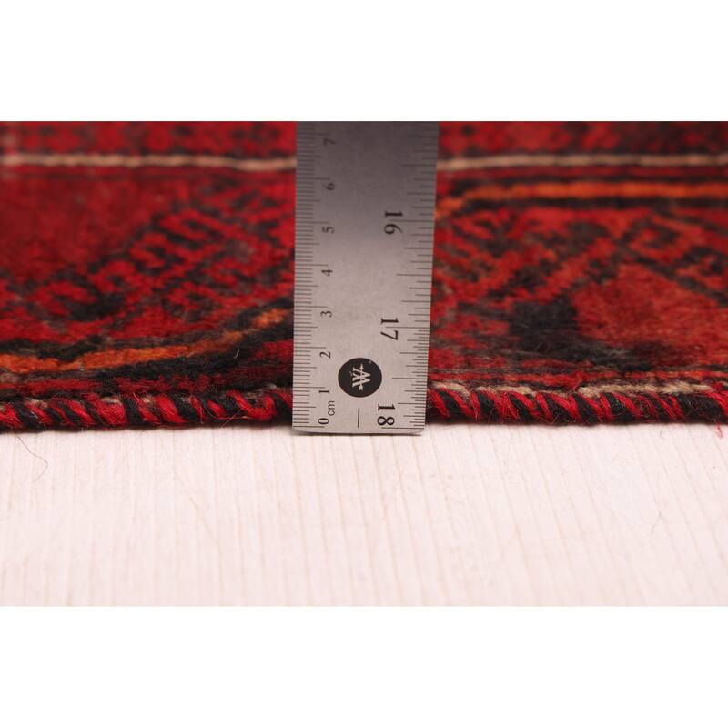 ECARPETGALLERY Hand-knotted Baluch Red Wool Rug - 3'3 x 6'6