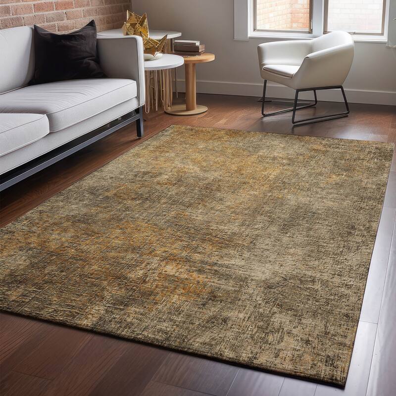 Premium Washable Super Soft Solid Abstract Mayfield Rug - Brown - 3' x 5' - Rectangle