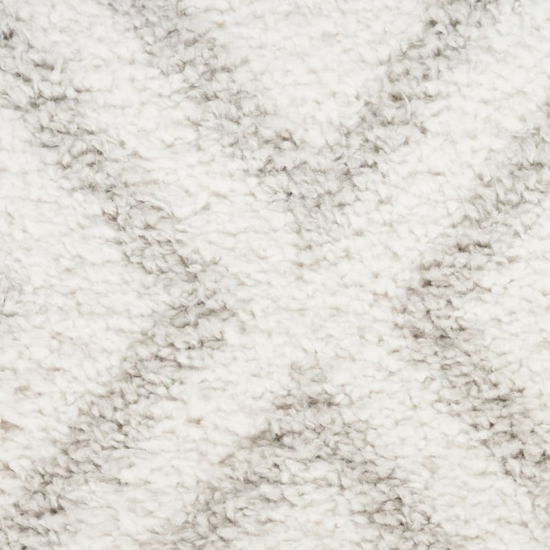 Nourison Modern Shag Indoor only Cream / Ivory Diamond Area Rug - 5' 3" x 7' - Ivory/Silver - 5' 3" x 7' - Rectangle