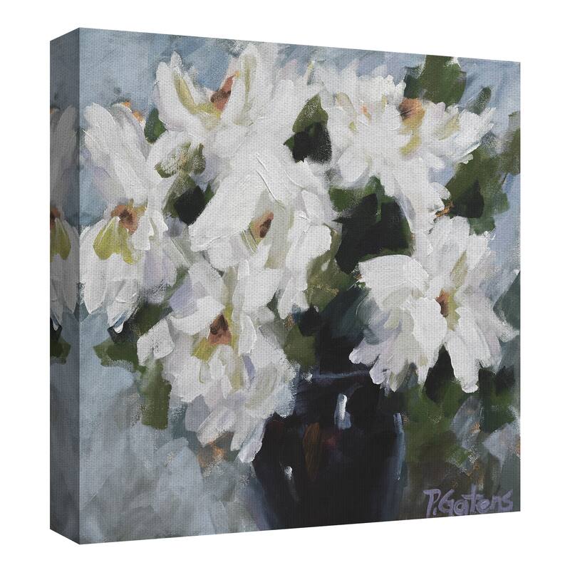 White Peony Bouquet Soft by Pamela Gatens Canvas Art Print