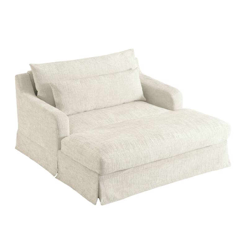 Chenille Sofa Bed with Extra-Deep Seat by Harper&Bright Designs