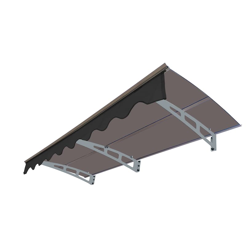 Series Door Window Awning Canopy Made of 0.137"Thick Crystal Solid Polycarbonate Sheet and Aluminum Alloy with Valance