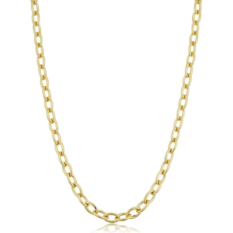 Solid 14k Gold Filled 5.1 mm Oval Link Chain Necklace for Men and Women (16, 18, 20, 24 or 30 inches)