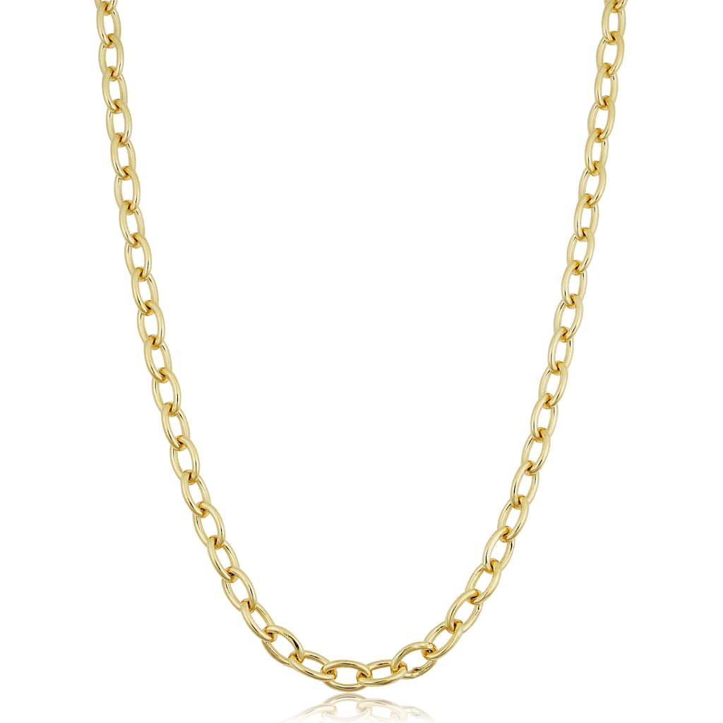 Solid 14k Gold Filled 5.1 mm Oval Link Chain Necklace for Men and Women (16, 18, 20, 24 or 30 inches)