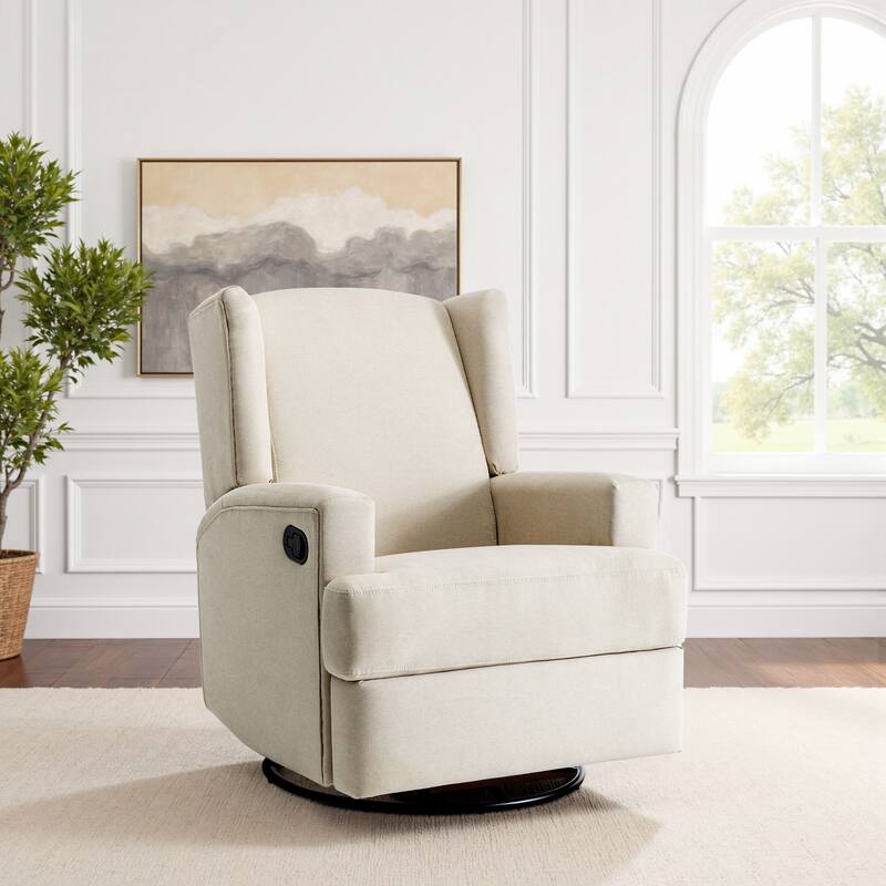 31'' W Wingback Manual Glider Swivel Rocker Recliner Nursery Chair