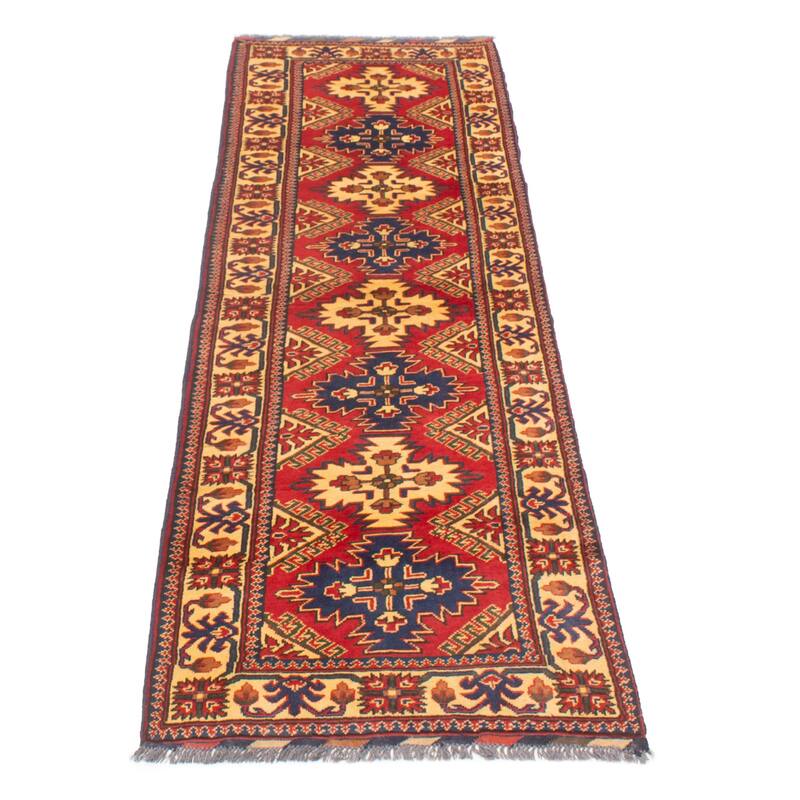 ECARPETGALLERY Hand-knotted Kargahi Red Wool Rug - 2'10 x 9'10