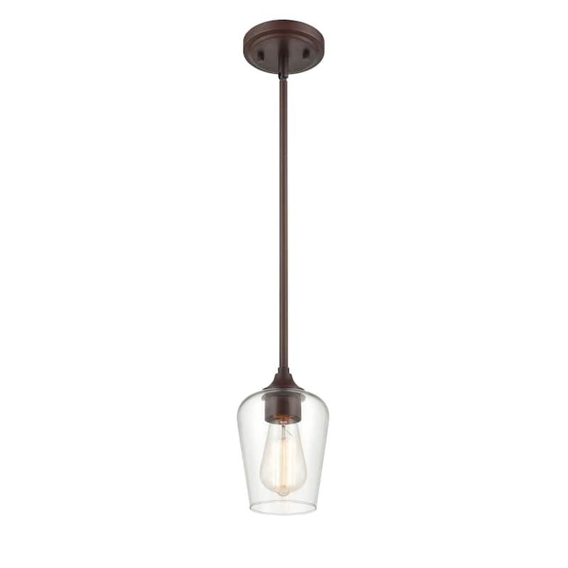 Millennium Lighting Ashford 1 Light Mini-Pendant in Multiple Finishes with a Clear Glass Shade - Rubbed Bronze