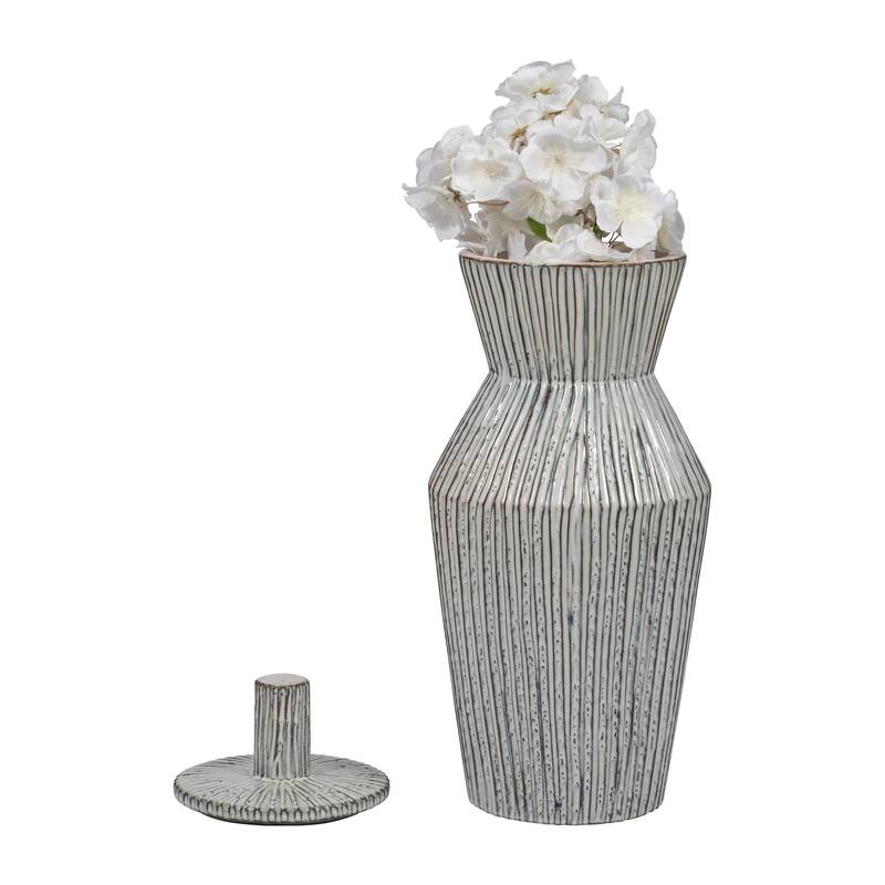Sagebrook Home's Stoneware Vase Lidded Jar