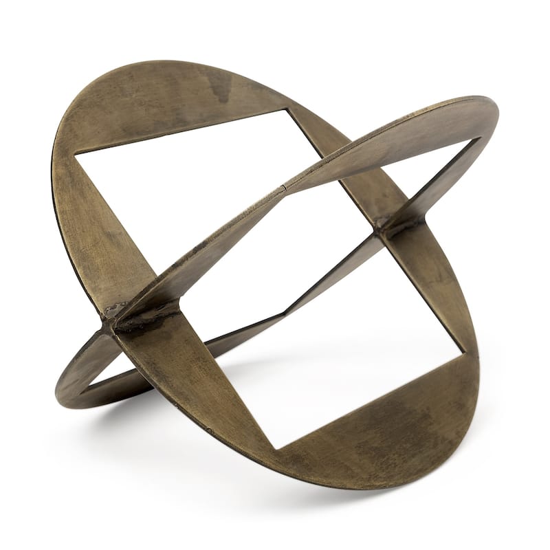 HomeRoots 6" Gold Metal Geometric Orb Tabletop Sculpture