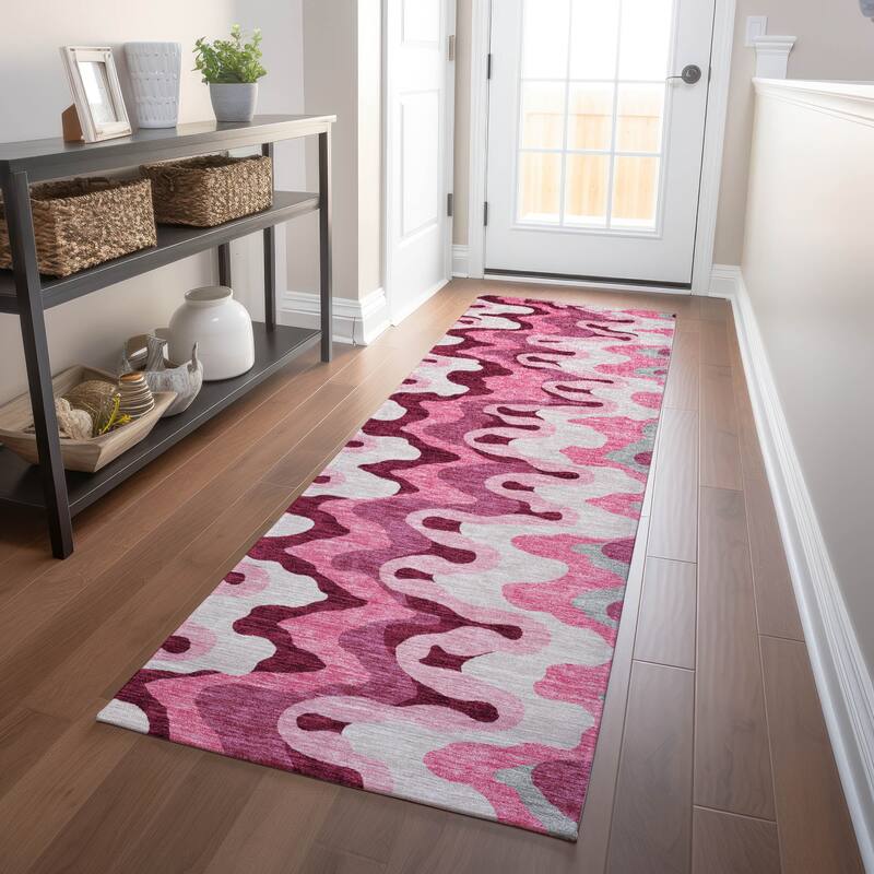 Premium Washable Super Soft Abstract Stripes Mayfield Rug - Blush - 2' 3" x 7' 6" - Runner