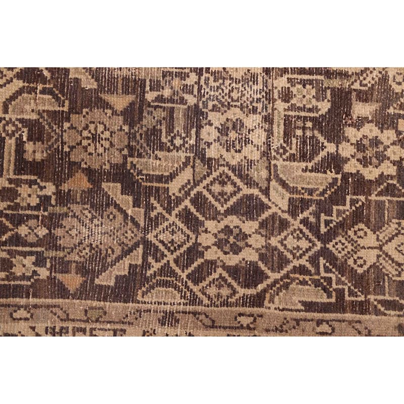 ECARPETGALLERY Hand-knotted Antalya Vintage Dark Brown Wool Rug - 3'3 x 8'8