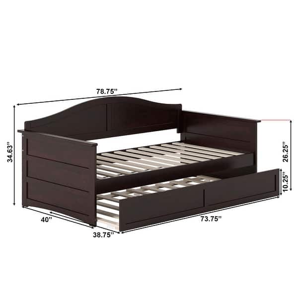 dimension image slide 4 of 5, AFI Acadia Twin Size Daybed with Twin Trundle