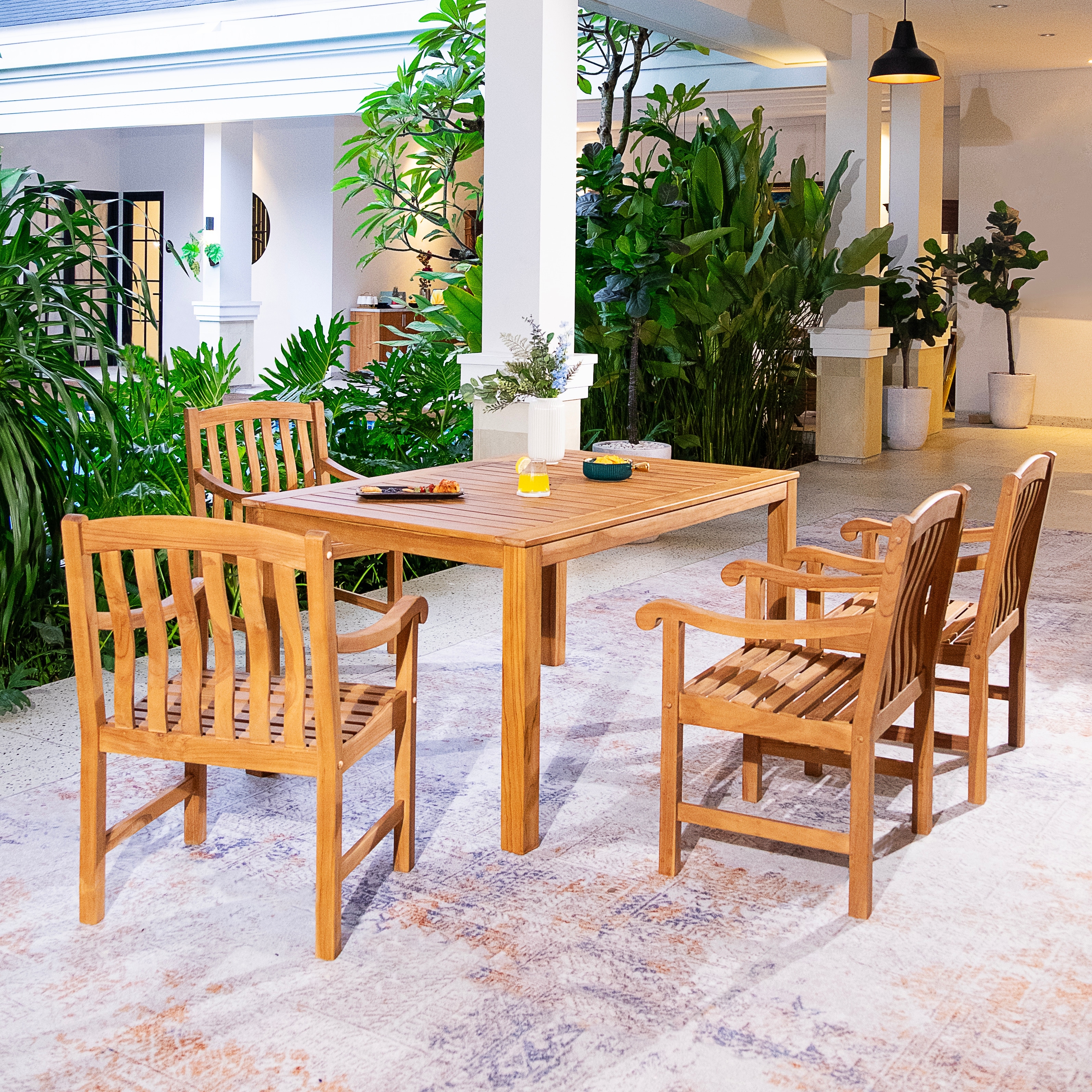 Cambridge Casual Denver 5-piece Teak Outdoor Dining Set