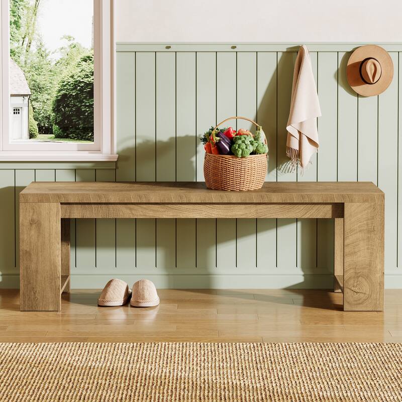 47.2" Wooden Entryway Bench, Hallway Foyer Shoe Storage Accent Bench for Bedroom