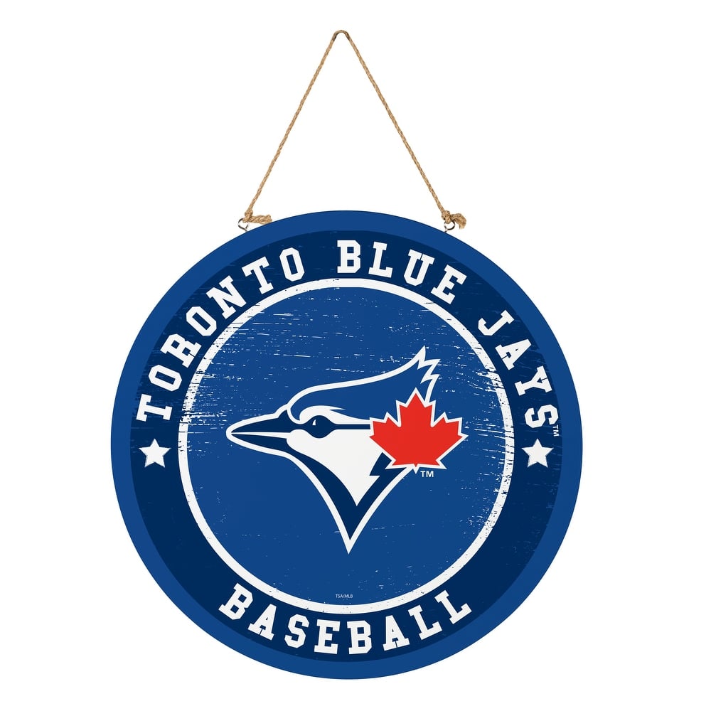 Toronto Blue Jays Wooden Door Decor Wall Sign - Multi-Color