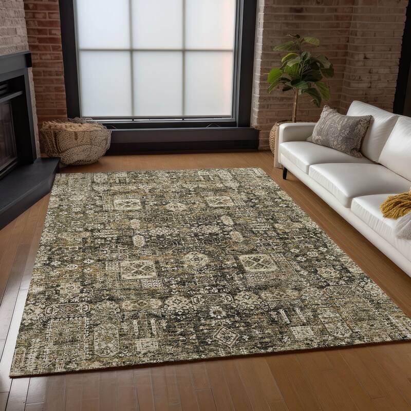 Machine Washable Indoor/ Outdoor Chantille Vintage Traditional Rug