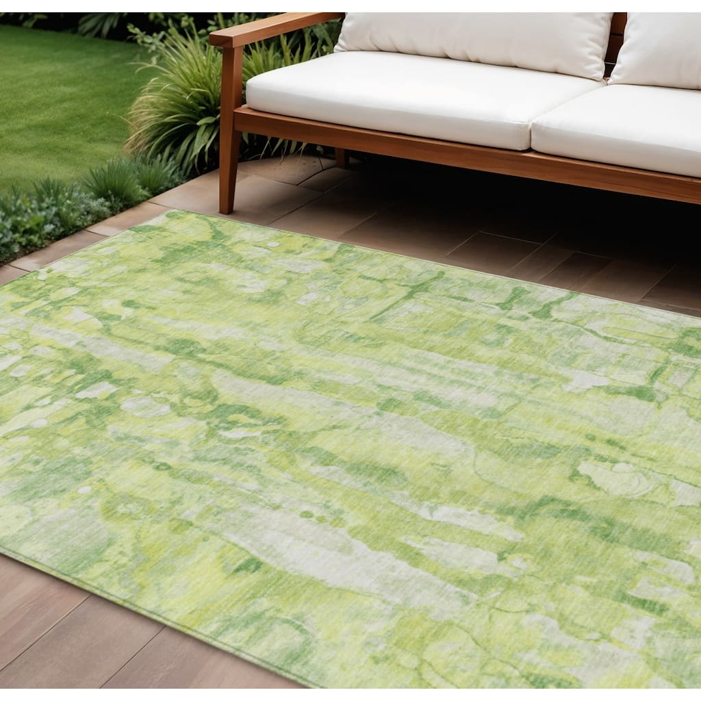HomeRoots Abstract Transitional Rectangle Outdoor Rug