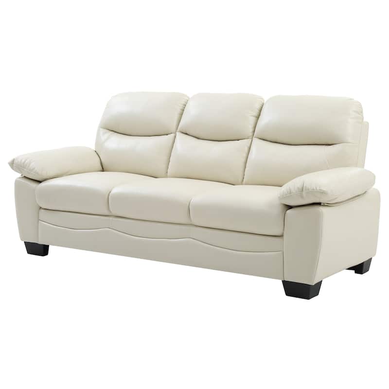 Marta Faux Leather Sofa - Pearl