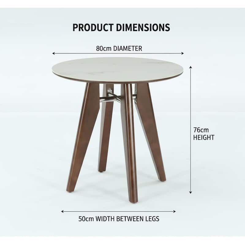 31.5" Round Dining Table, Modern Kitchen Table with Solid Wood Legs for Dining Room, Living Room
