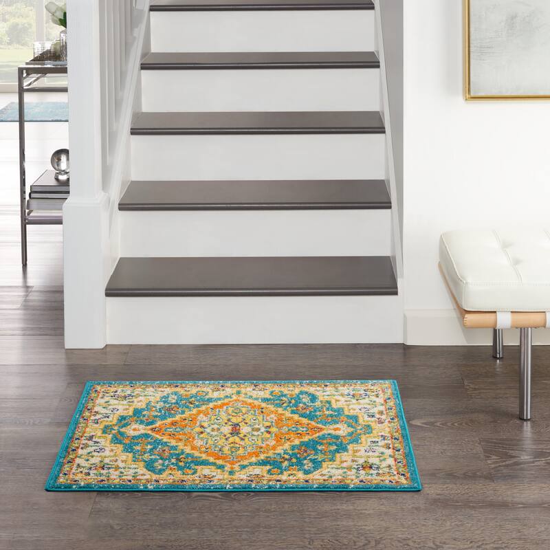 Nourison Allur Modern Persian Boho Floral Medallion Area Rug