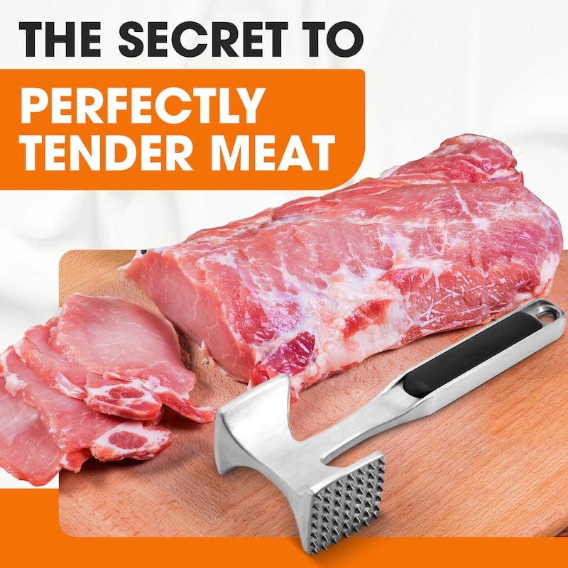 Cheer Collection Multi Sided Meat Tenderizer Lightweight Aluminum Tool for Tenderizing and Flattening