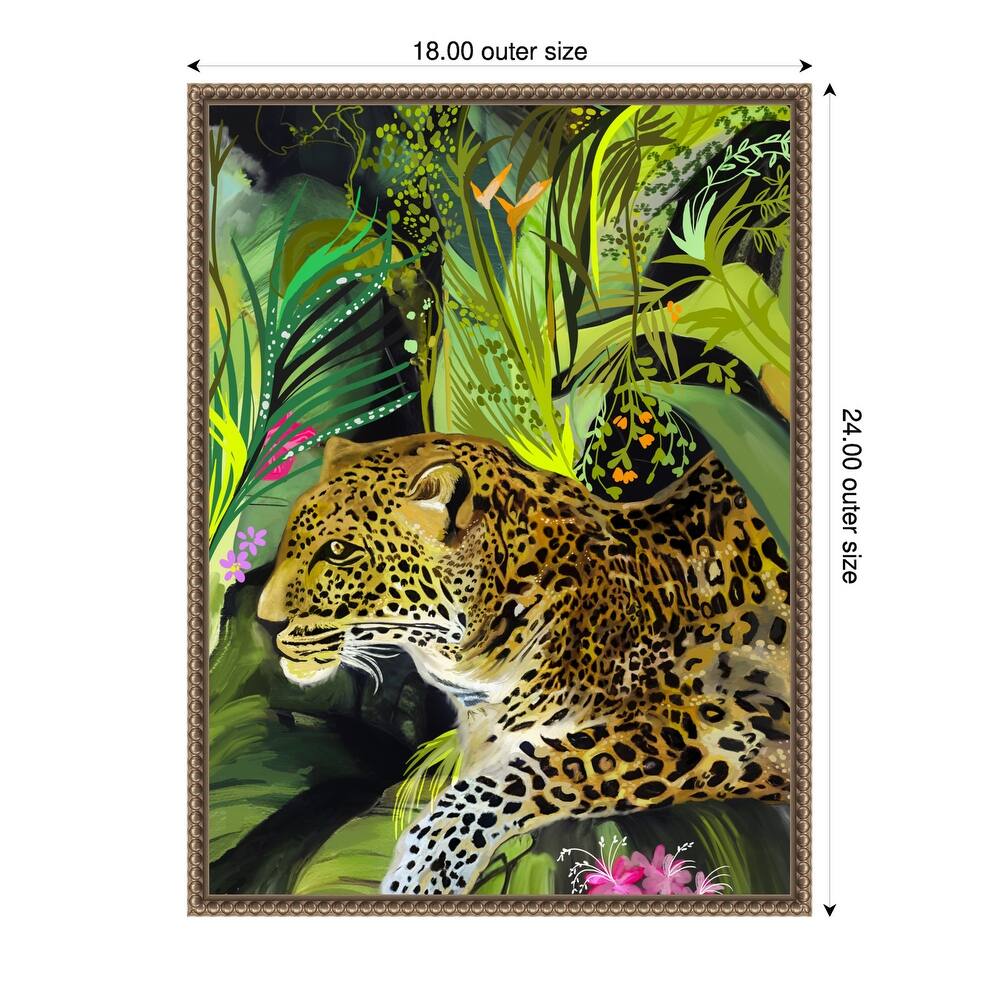 Leopard King by Josie George Framed Canvas Wall Art